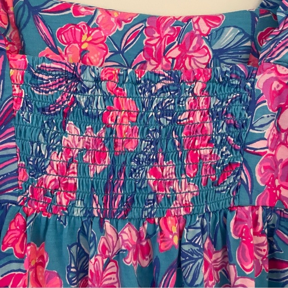 Lilly Pulitzer Orchid Oasis Delaney Dress Pleated Puff Sleeve Sundress - Picture 12 of 16